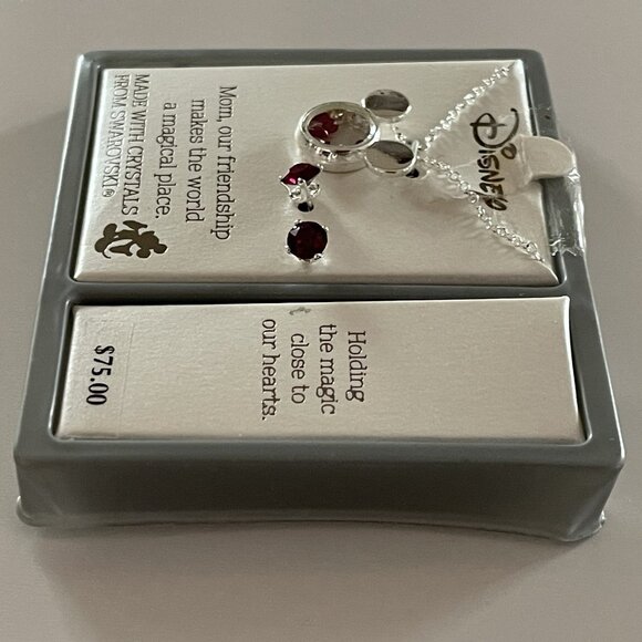 MOM Disney Mickey Mouse Ears Floating Crystals From Swarovski Necklace Earrings - Picture 7 of 8